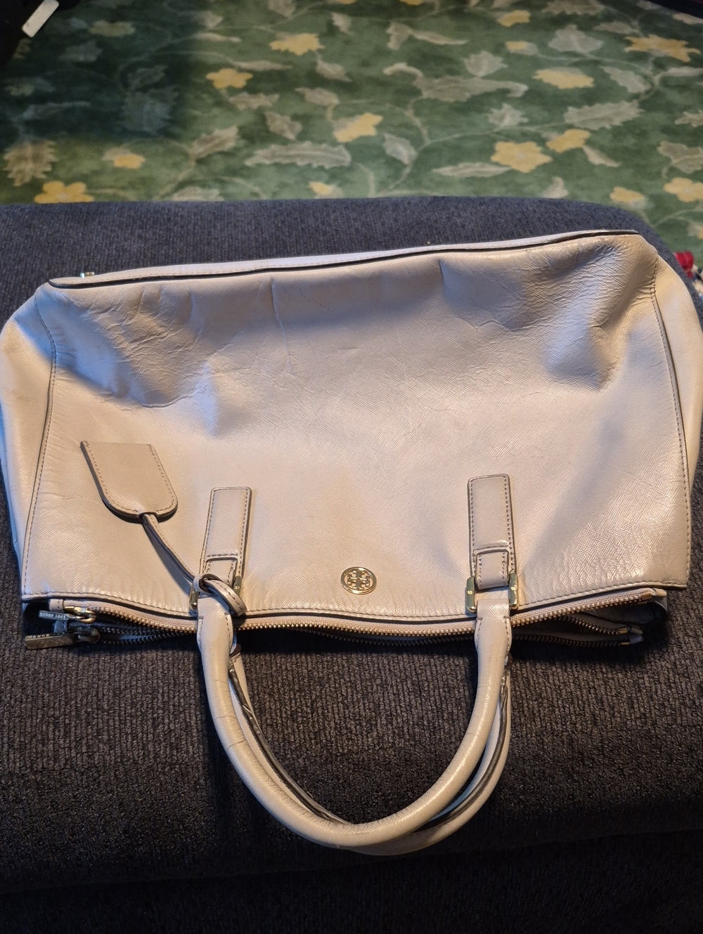 Tory Burch Light Beige Leather Satchel